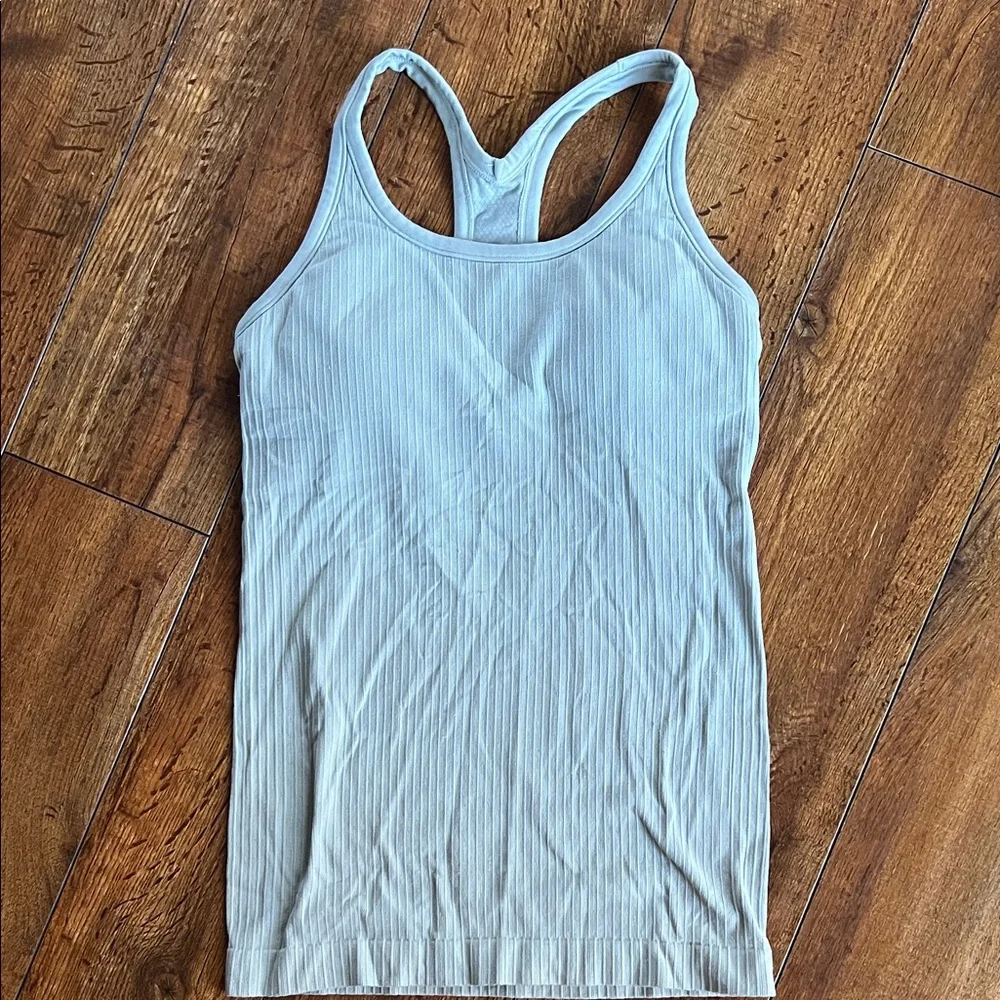 Women's Light green Ribbed Tank Top